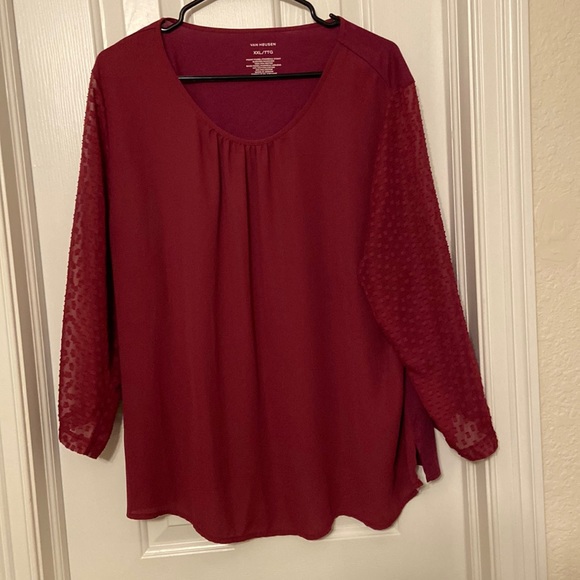 Van Heusen Mixed Material Blouse - Picture 1 of 4